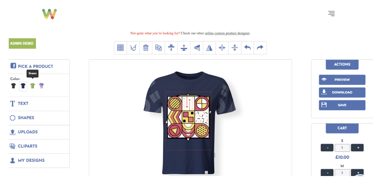 Woocommerce custom t shirt designer