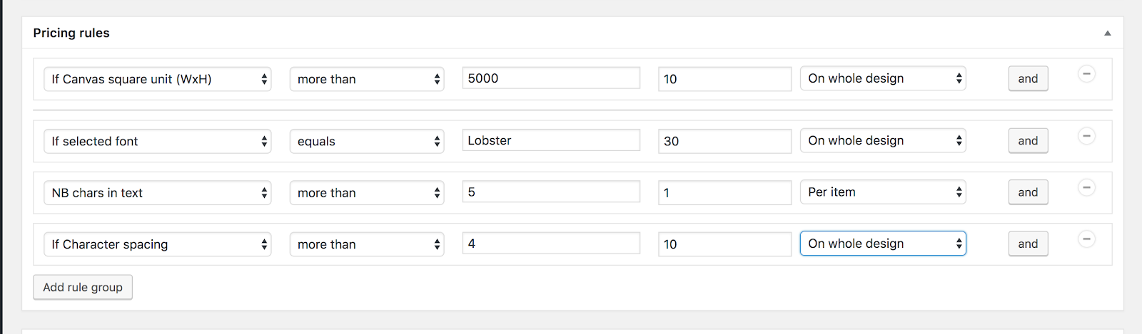 pricing table 1