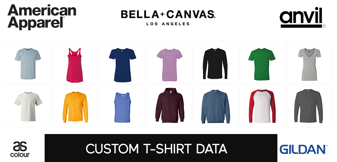 custom t-shirt sample data
